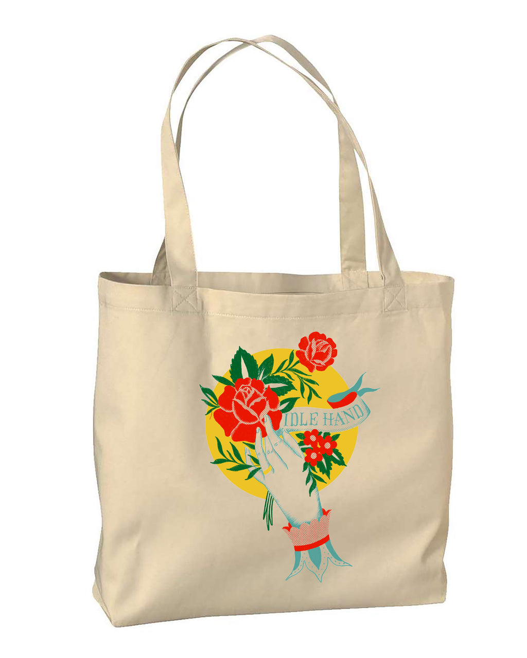 PRESALE Idle Hand and Flowers Large Twill Tote Bag