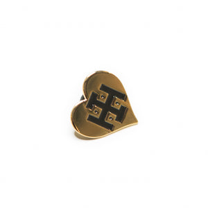 Gold Idle Hand Heart Pin
