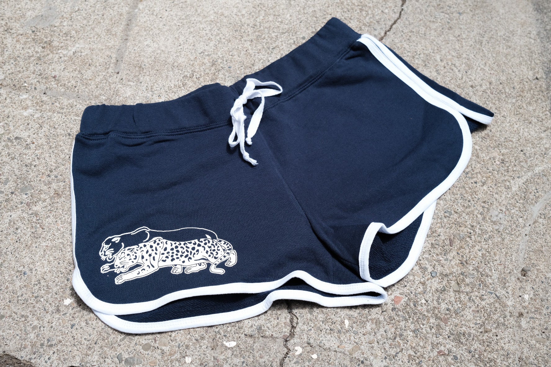 Unisex Navy Leopard Shorts